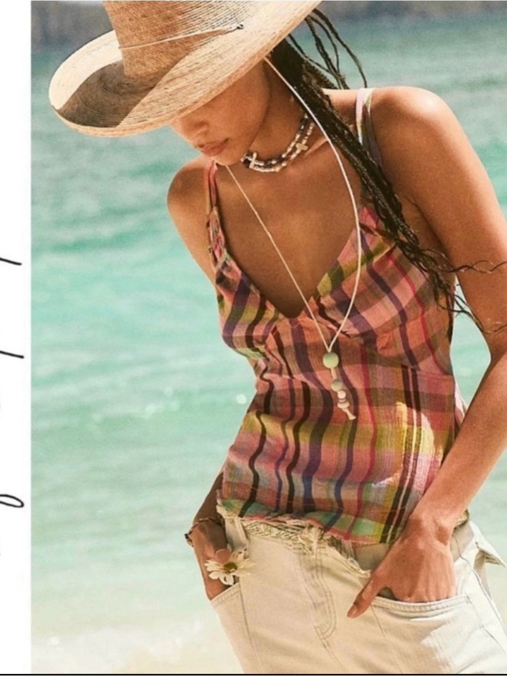 Free People We The Free Plaid Tank Top